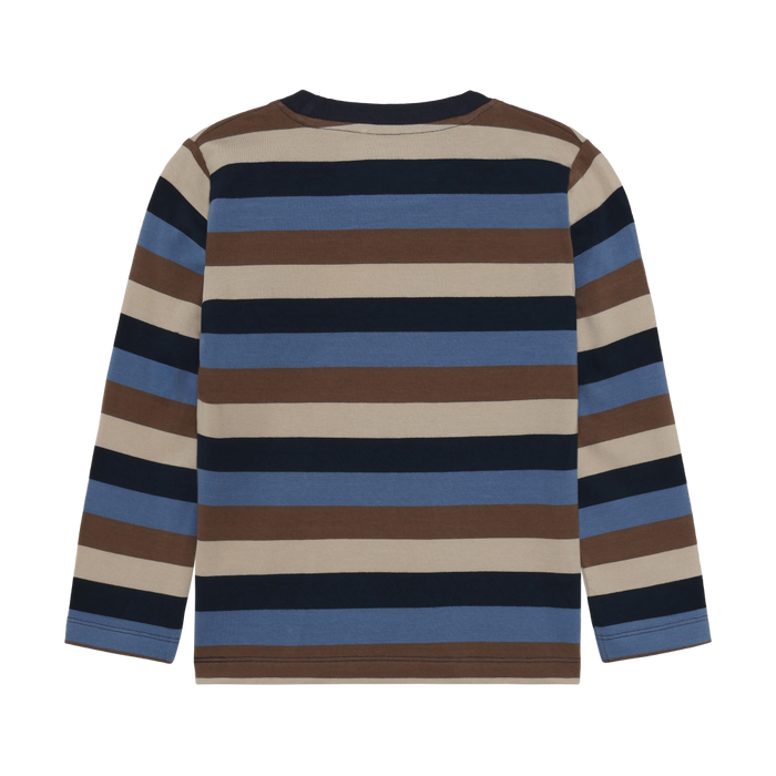 Striped Long Sleeve T-shirt- Dark Sapphire