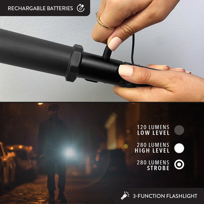 flashlight stun gun features