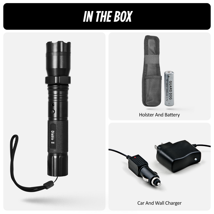 black tactical flashlight stun gun accessories