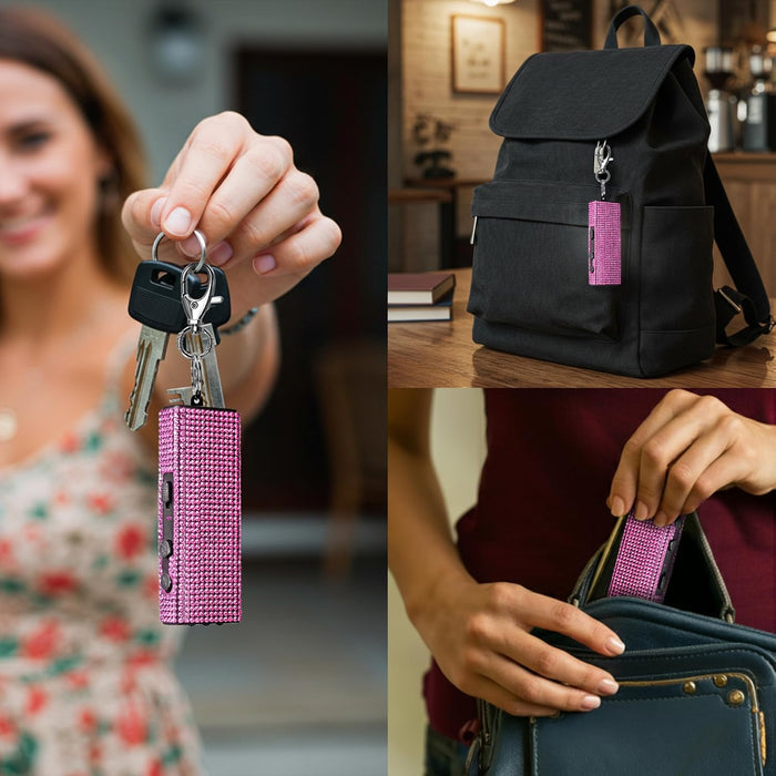 stun gun with rhinestones on backpack