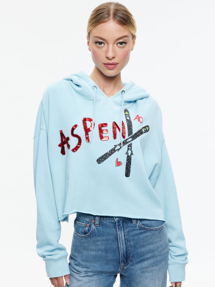SUNNY BOXY CROPPED HOODIE - ICE