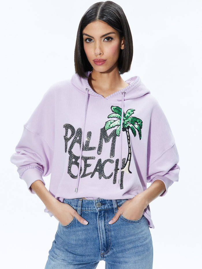 SUNNY BOXY CROPPED HOODIE - LAVENDER