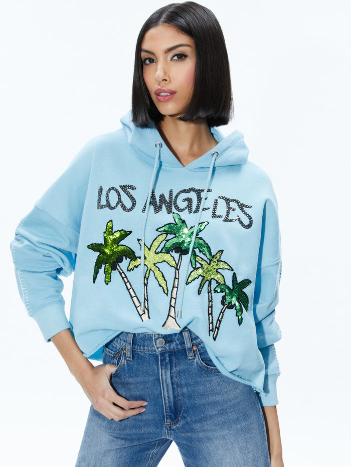 SUNNY BOXY CROPPED HOODIE - ICE