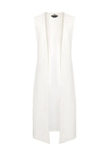 SUZETTE COLLARLESS LONG VEST - OFF WHITE