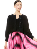 SYLVIE FUZZY CROPPED CARDIGAN - BLACK