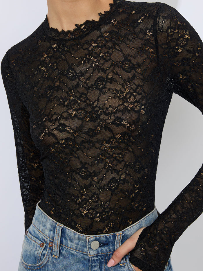 TAEYN LACE BODYSUIT - BLACK