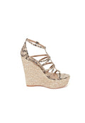 TALISE SNAKE SKIN WEDGE - LIGHT TAN/BLACK