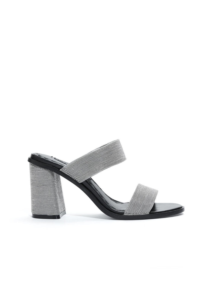 TALLIEY CHAINMAIL HEEL - SILVER/BLACK