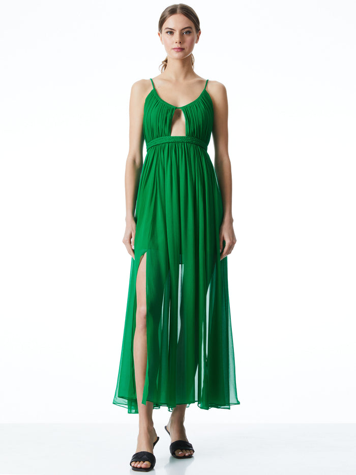TAMAR CUT OUT MAXI DRESS - DARK EMERALD