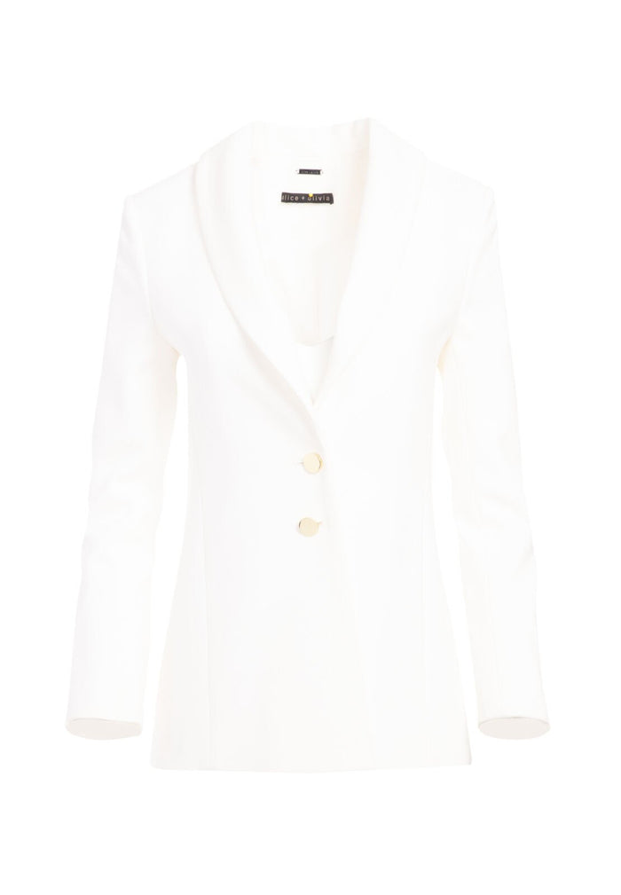 TANA SHAWL COLLAR BLAZER - OFF WHITE