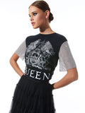 TARI CHAINMAIL SLEEVE TEE - BLACK/MULTI