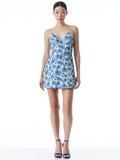 TAYLA LANTERN MINI DRESS - PERFECT PANSY