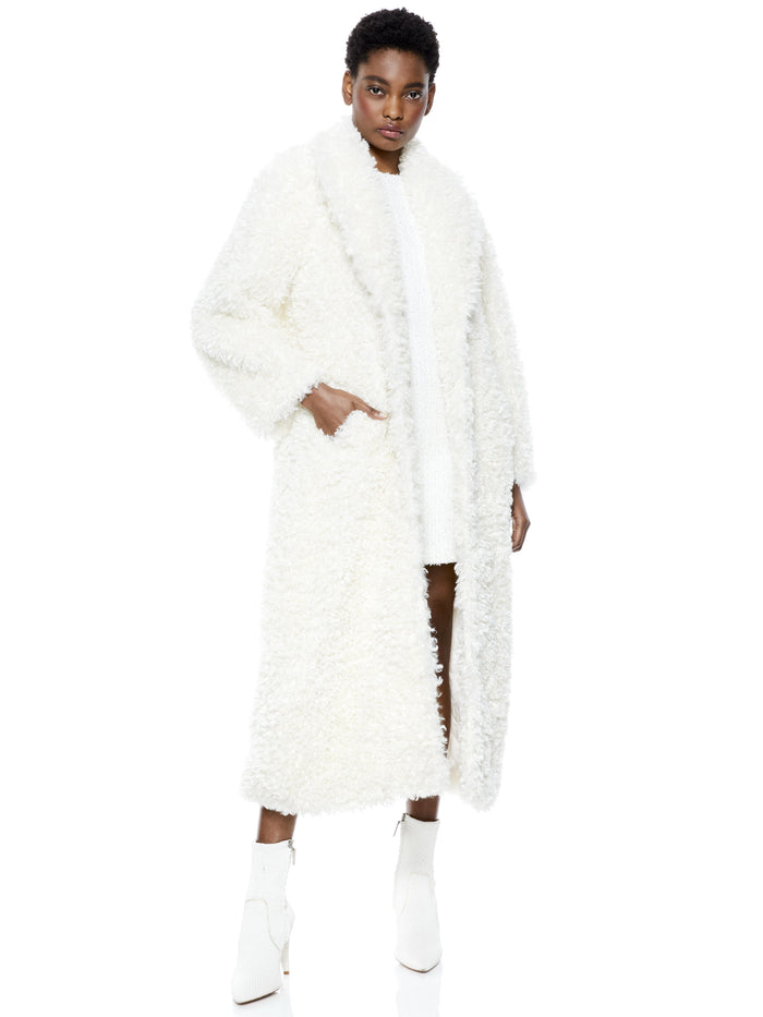 TEDDY NOTCH COLLAR COAT - OFF WHITE