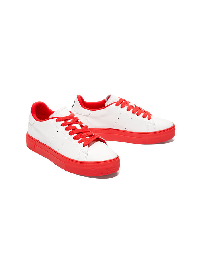 THEA SNEAKER - WHITE/POPPY