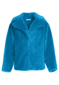 THORA FAUX FUR OVERSIZED COAT - PEACOCK
