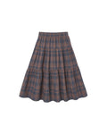 Tiered Midi Skirt- Midnight Plaid