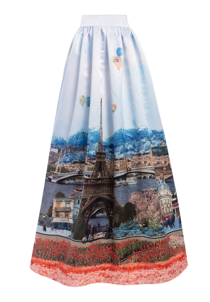 TINA EMBELLISHED BALLGOWN SKIRT - PARIS COLLAGE MULTI