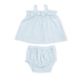 Tiny Cherry Stripe Top with Bows & Ruffle Bloomer
