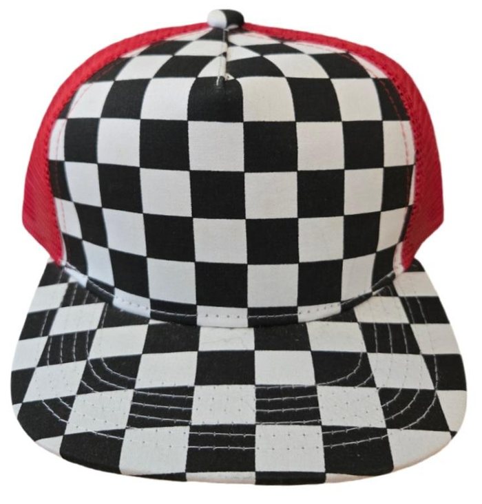 Toddler Kids Checkered Trucker Hat Checker