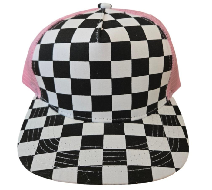 Toddler Kids Checkered Trucker Hat Checker