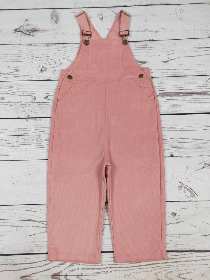 Toddler Kids Pink Corduroy Overalls