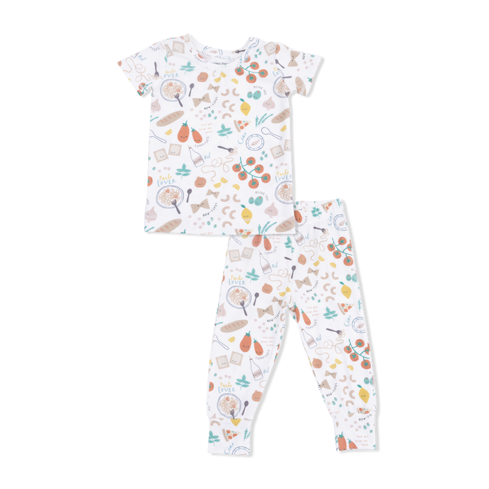 Toddler Short Sleeve Pajama Set- Pasta Lovers