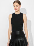 TONITA RIBBED TANK - BLACK