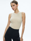 TONITA RIBBED TANK - ALMOND