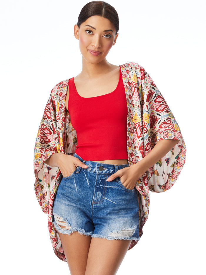 TRACY REVERSIBLE COCOON KIMONO - VINTAGE MARKET LG