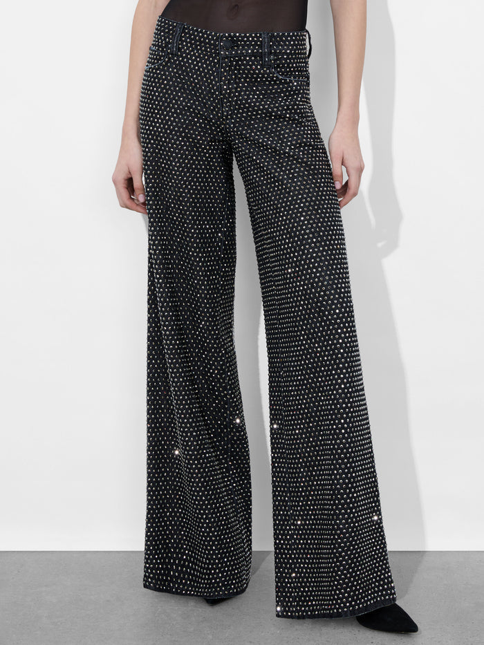TRISH EMBELLISHED JEAN - MAYA CHARCOAL BLACK/HEMATITE