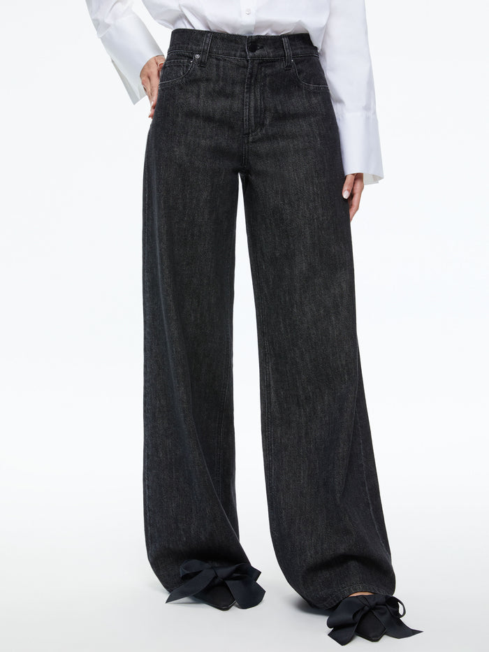 TRISH MID RISE BAGGY JEAN - MAYA SMOOTH BLACK