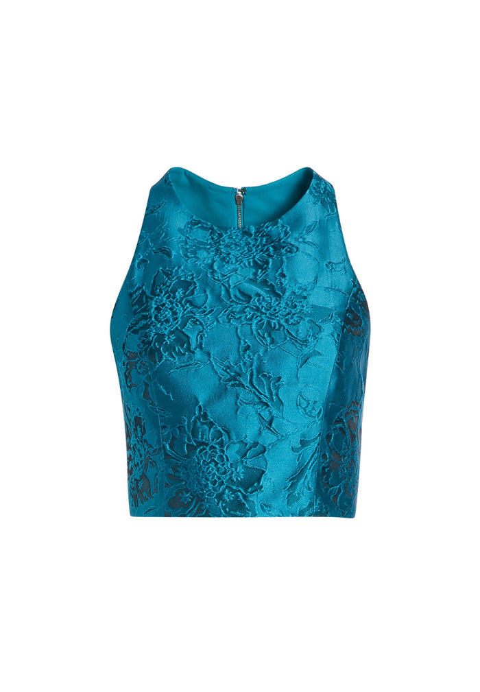 TRU RACERBACK CROP TOP - TEAL