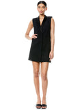 VALENTINA TUXEDO MINI DRESS - BLACK