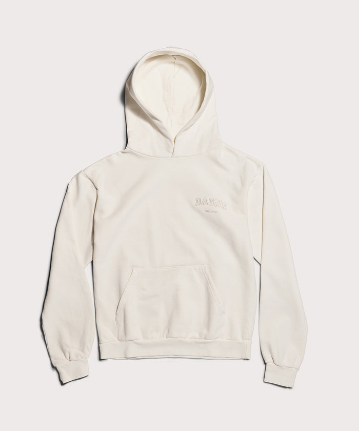 Varsity Logo Hoodie in Moonbeam, XL