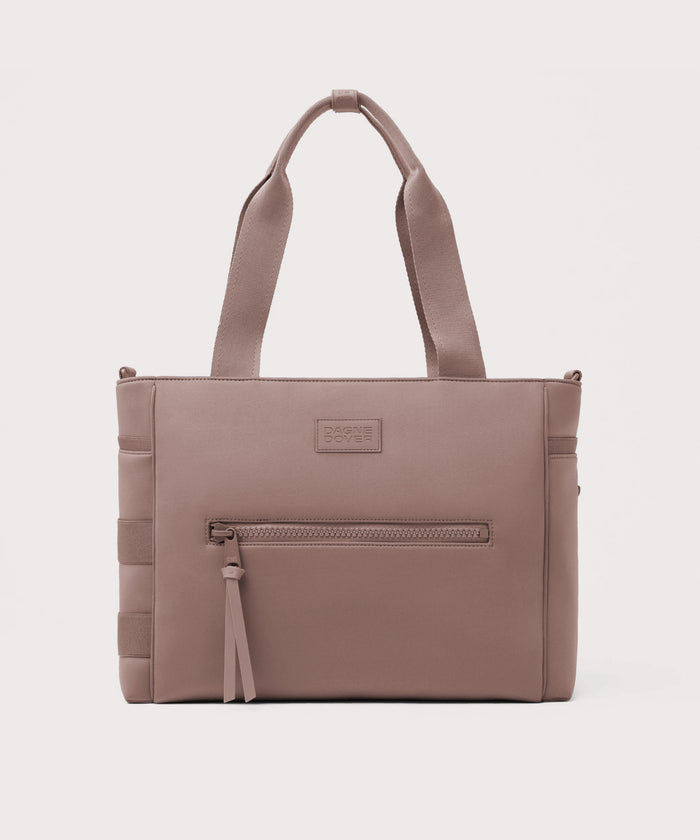 Dagne Dover large Wade Diaper Tote in pink with the shoulder strap removed.