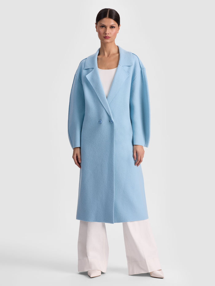 WAVERLY COCOON COAT - CAROLINA BLUE
