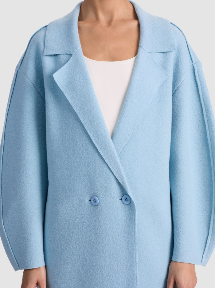 WAVERLY COCOON COAT - CAROLINA BLUE