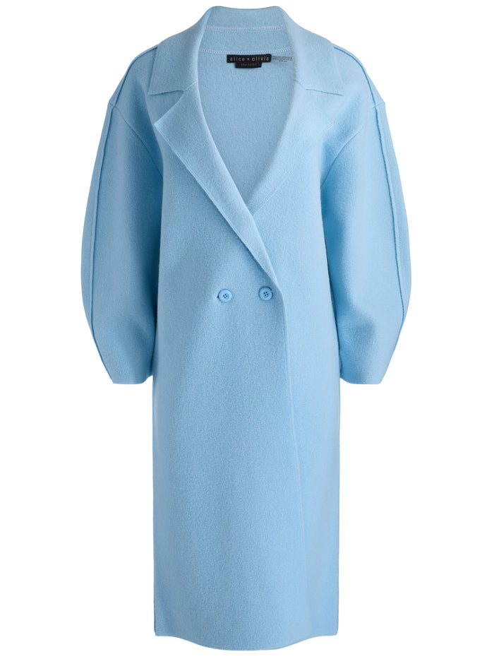 WAVERLY COCOON COAT - CAROLINA BLUE