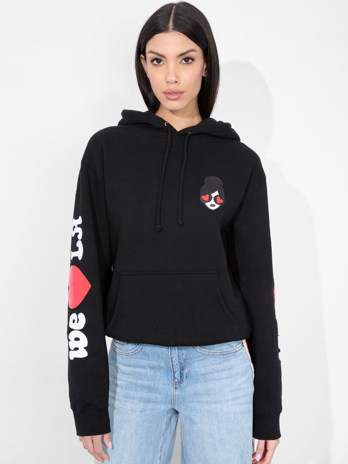 WE HEART LA HOODIE - BLACK