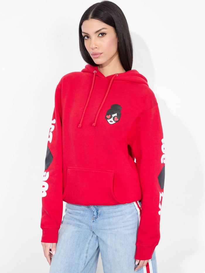 WE HEART LA HOODIE - BRIGHT RUBY