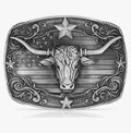 Western Cowboy Long Horn Bull Belt Buckle 1792ATS