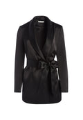 WHEATON SHAWL COLLAR WRAP BLAZER - BLACK