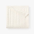 Whisper White Horseshoe Cable Baby Blanket