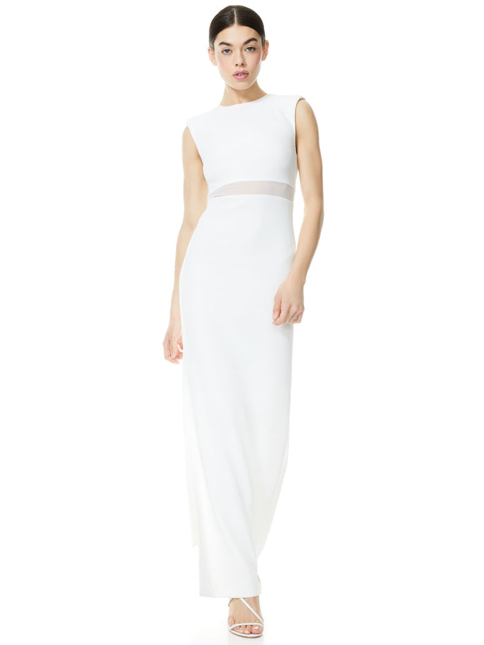 WHITLEY SLEEVELESS GOWN - OFF WHITE