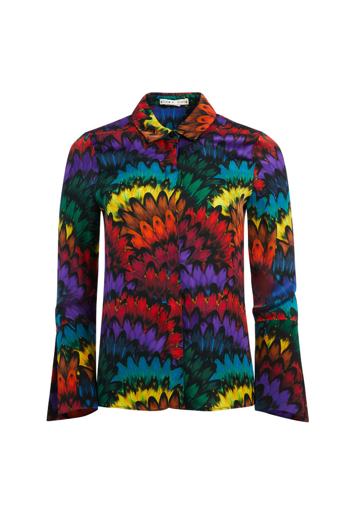 WILLA FLORAL PRINTED TOP - RUFFLED FEATHER MULTI