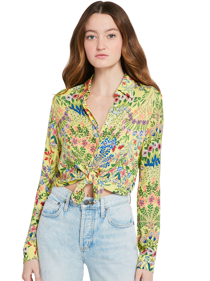 WILLA FLORAL PRINTED TOP - WILDFLOWER DAFFODIL
