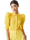 WILLA SCRUNCHED SLEEVE BLOUSE - GOLDEN ROD