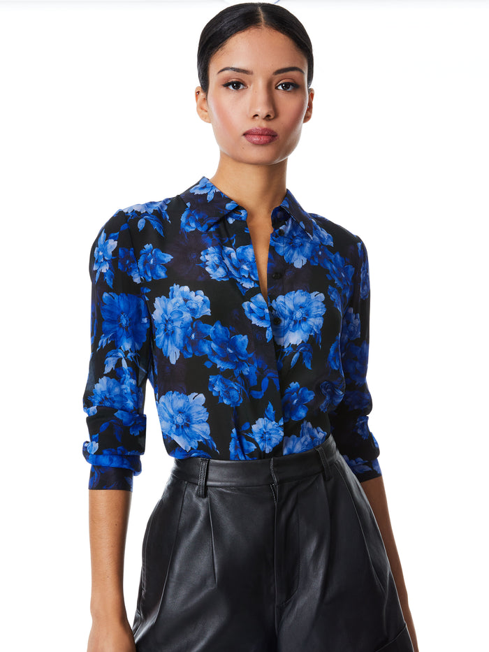 WILLA SILK BLOUSE - DREAM FLORAL ROYALTY