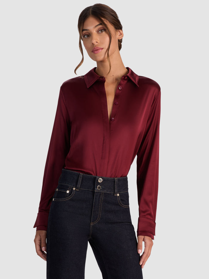 WILLA SILK BLOUSE - OXBLOOD