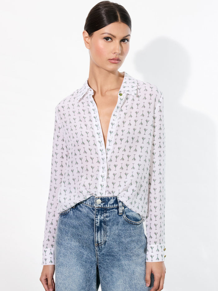WILLA SILK BLOUSE - MARTINI CHIC OFF WHITE